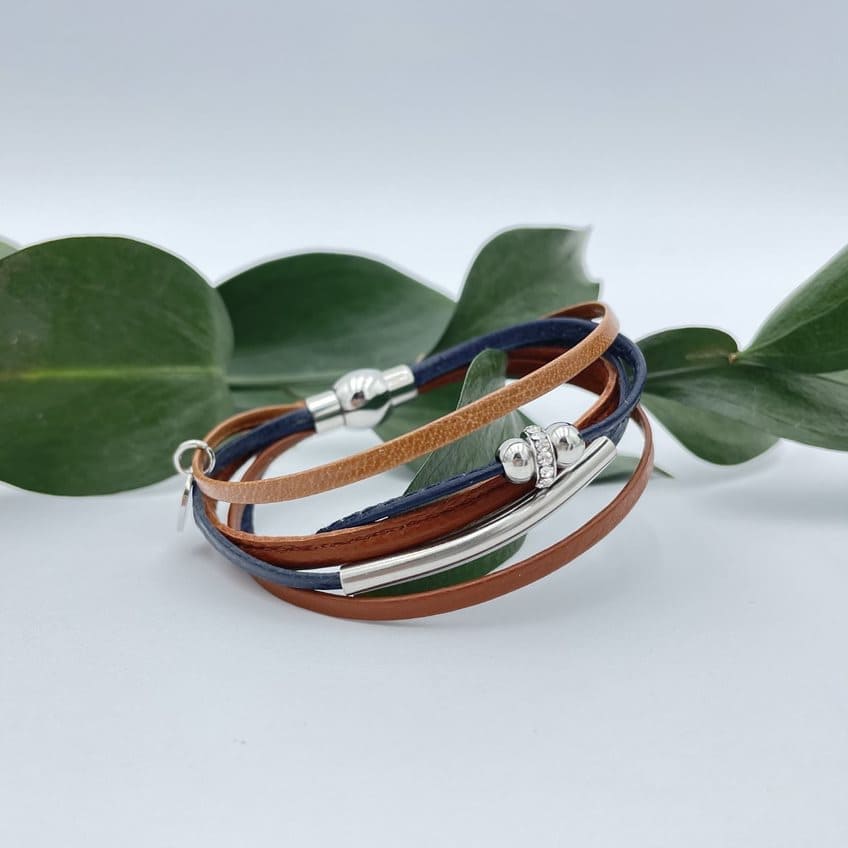 Bracelet Luxury - Tan et marine