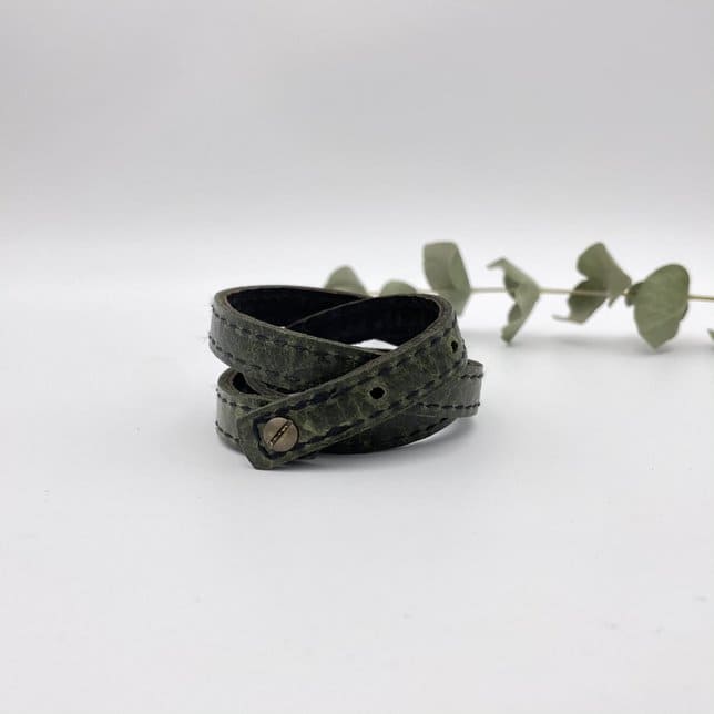 Bracelet 3 tours - Vert et noir